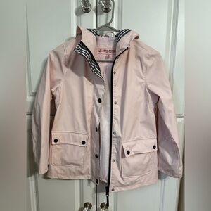 Urban Republic Light Pink Raincoat with Striped Accents